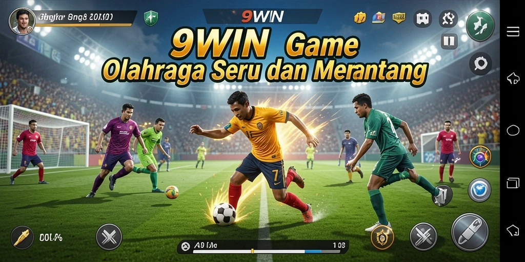Screenshot utama 9WIN menunjukkan aksi seru dalam permainan olahraga.