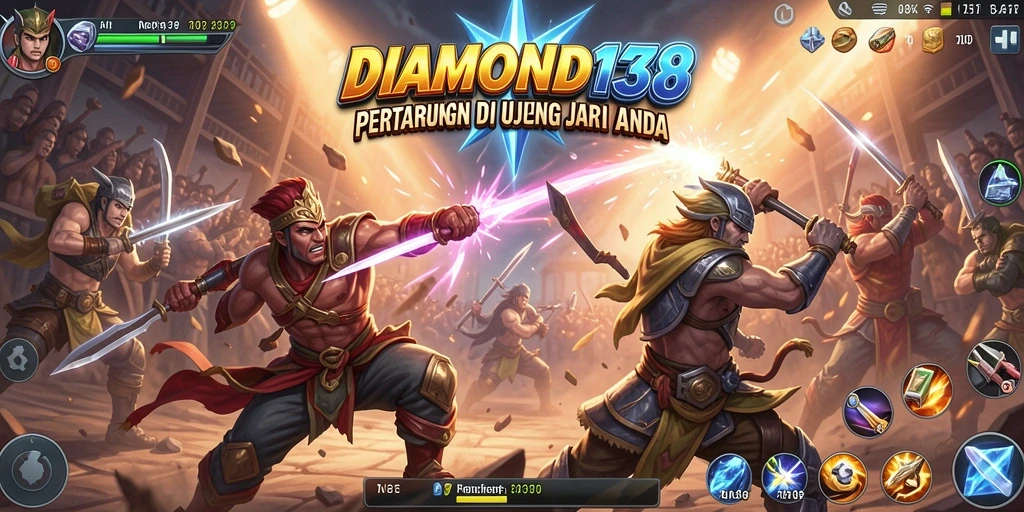 Screenshot gameplay mendebarkan dari DIAMOND138 yang menunjukkan pertempuran intens.