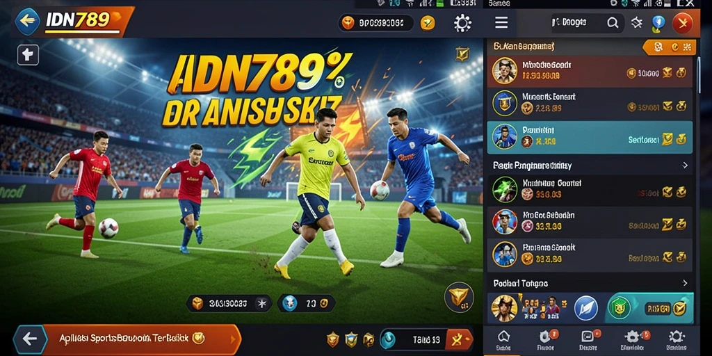 Tampilan utama aplikasi IDN789 yang menarik dan interaktif untuk Sportsbook.
