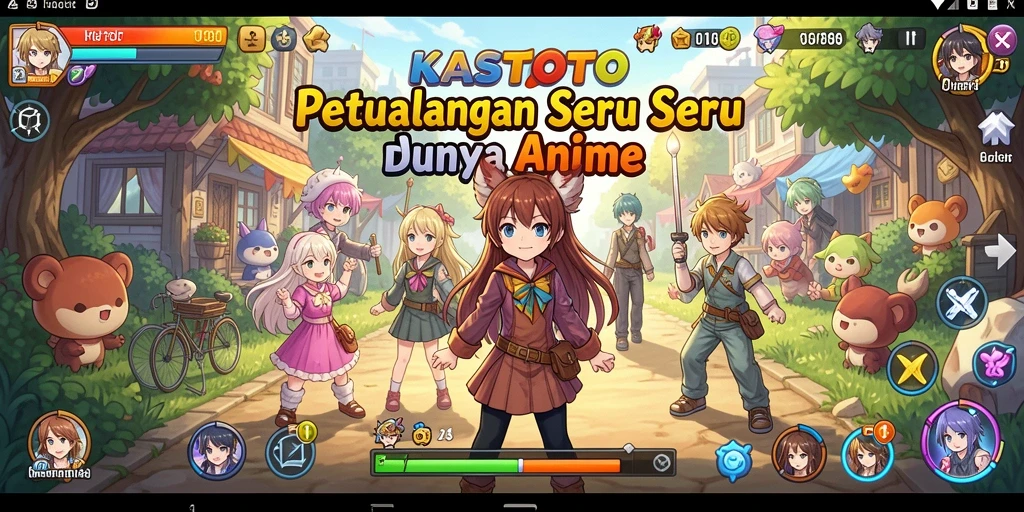 Tampilan seru gameplay KASTOTO dengan karakter Anime yang menarik.