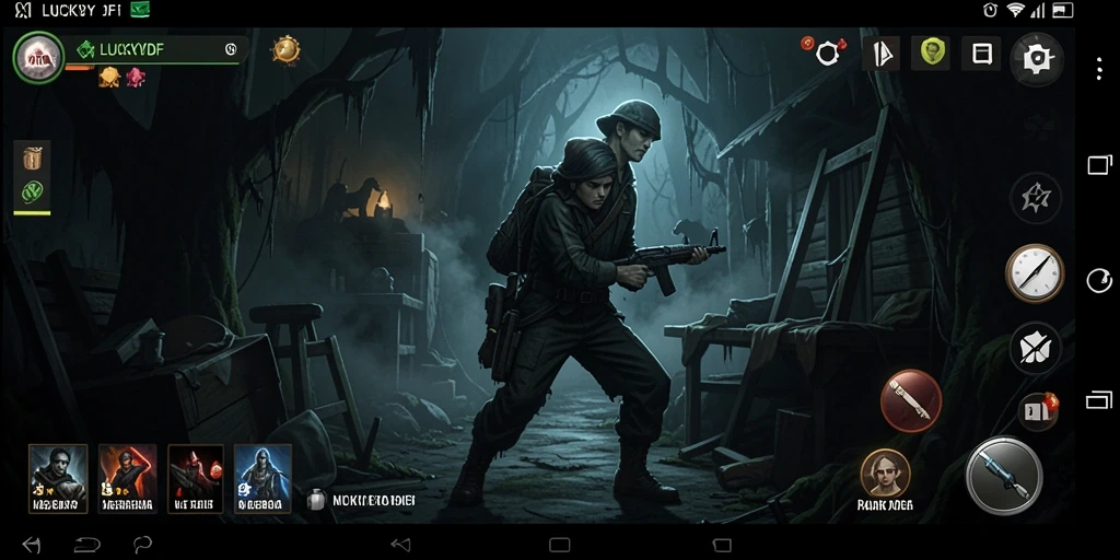 Gameplay mencekam di LUCKYDF dengan suasana horor yang nyata.
