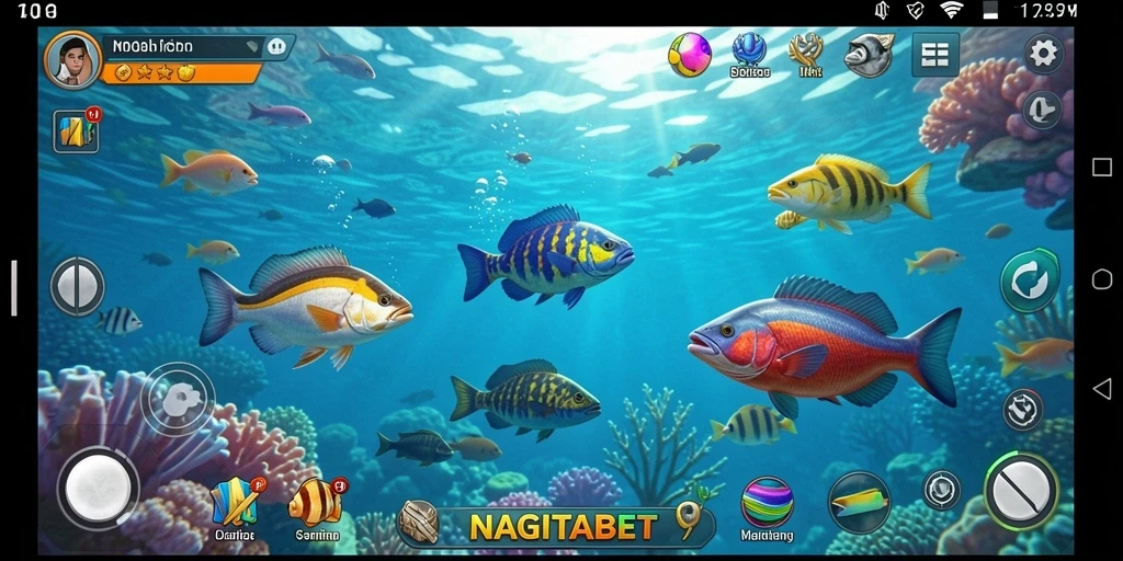 Tampilan gameplay menembak ikan pada NAGITABET yang seru.