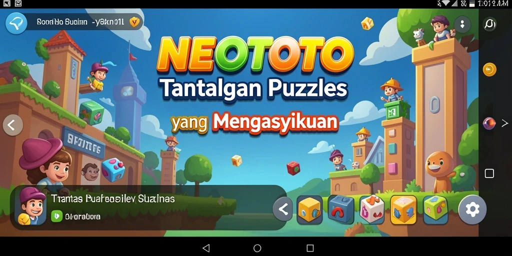 Screenshot gameplay NEOTOTO, menunjukkan desain level yang menarik.