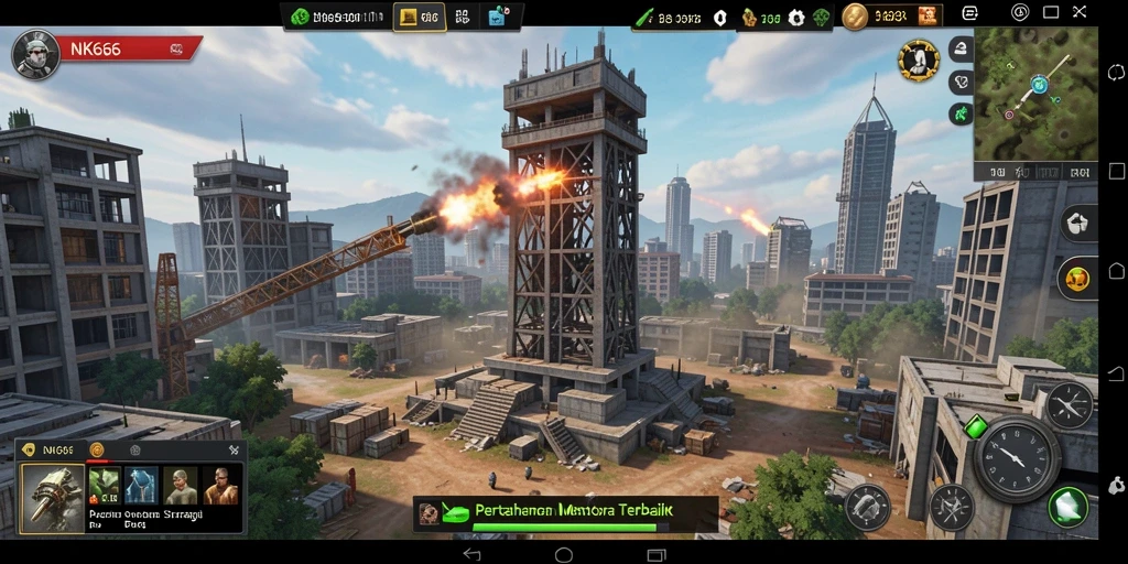 Tampilan gameplay <strong>NK666</strong> yang mendebarkan dalam genre Tower Defense.
