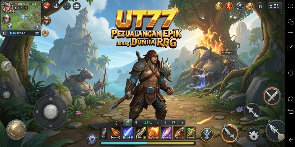 Tangkapan layar UT77 menampilkan aksi pertempuran seru di dunia RPG.