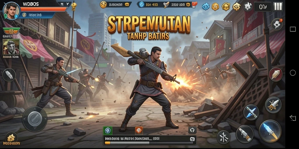Tampilan gameplay strategi SLG yang mendalam dan menantang.